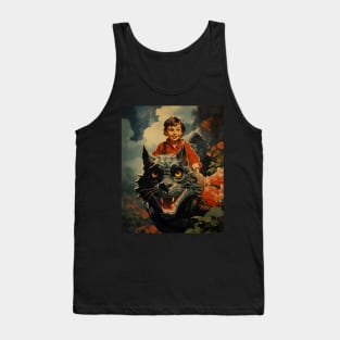 Country Boy Dreaming of Cat Dragons - Vintage Design Tank Top